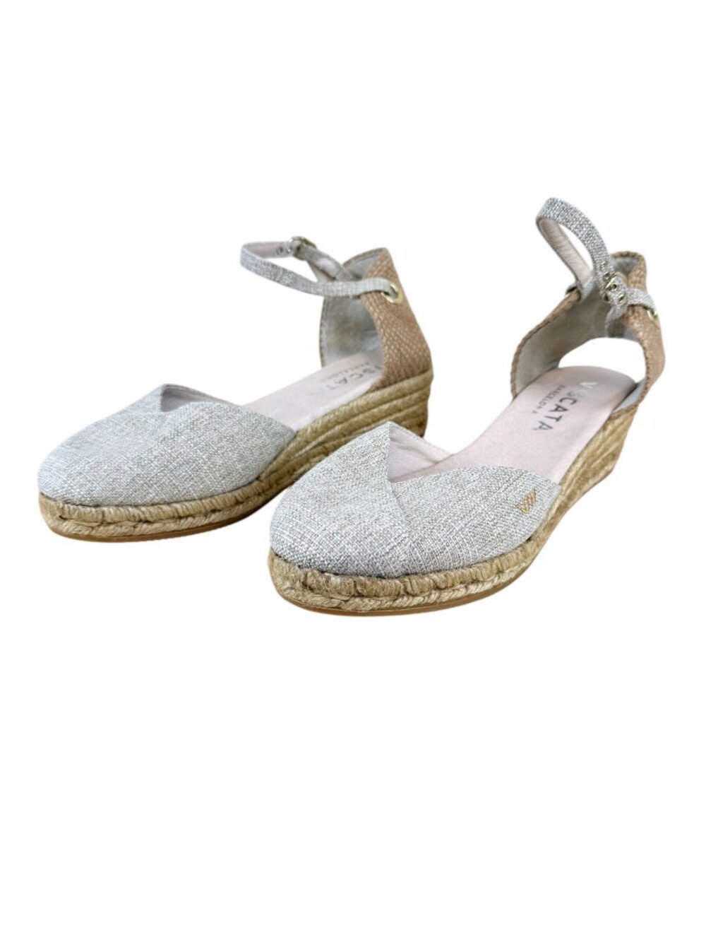 Viscata Espadrille Wedge Platform Low Heel Beige Gold (40) - Picture 3 of 11